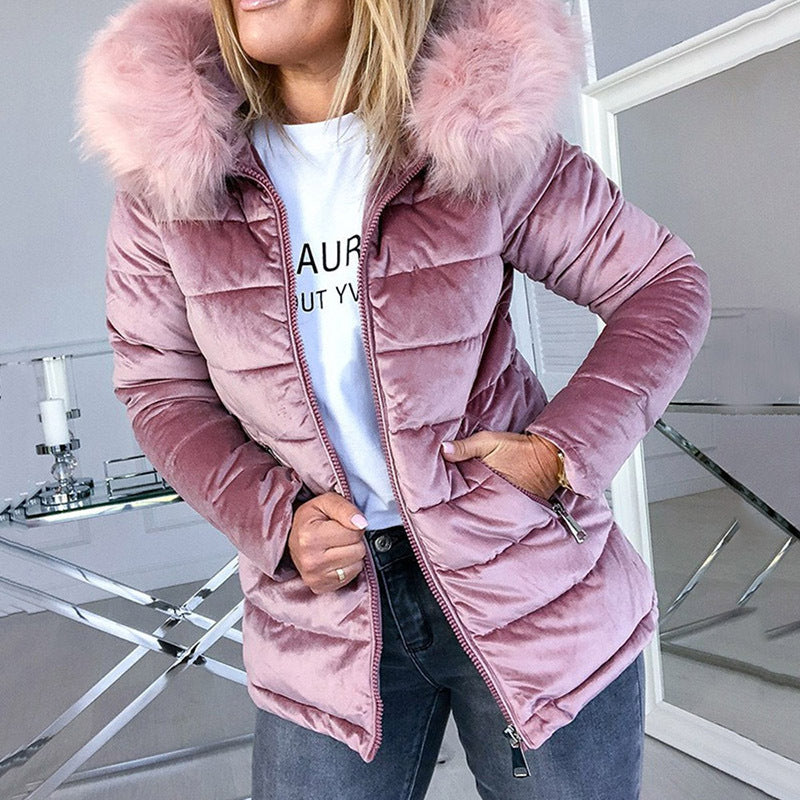 Solid Color Hooded Jacket