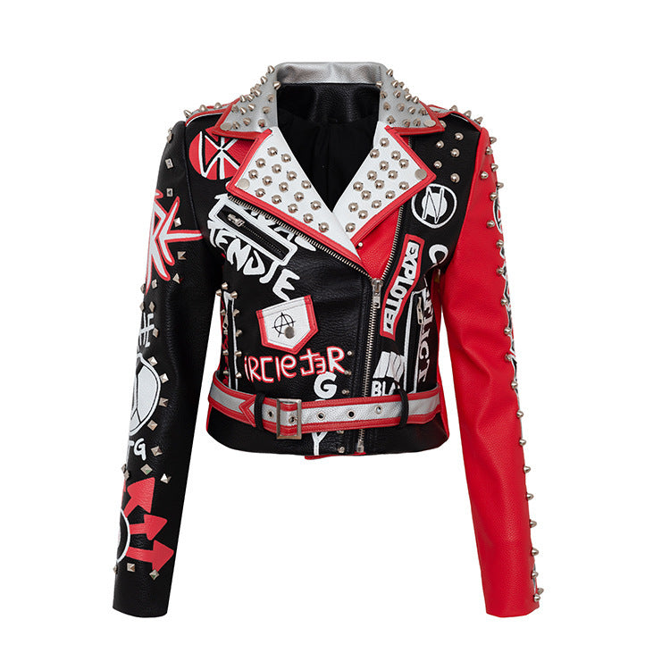 Graffiti Print Contrast Jacket