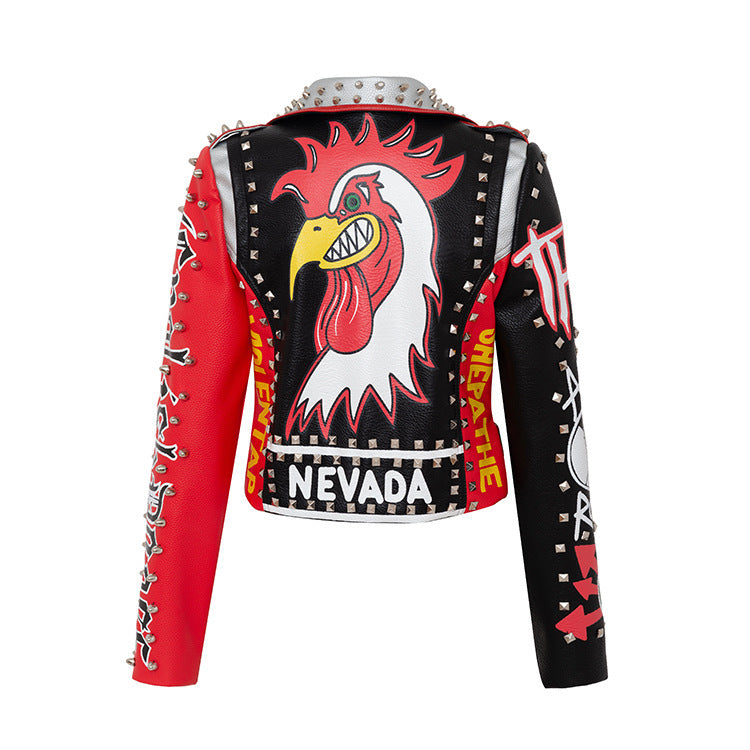 Graffiti Print Contrast Jacket