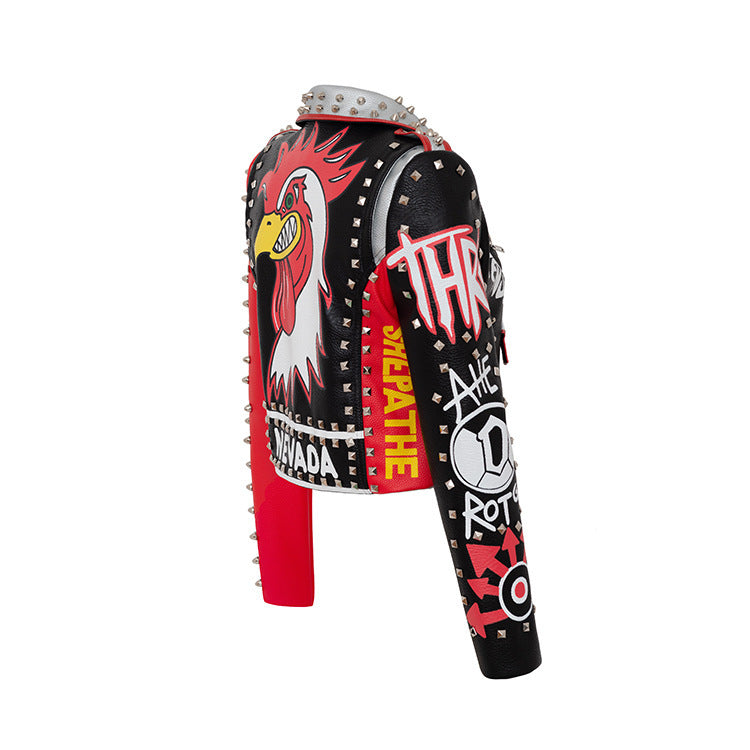Graffiti Print Contrast Jacket