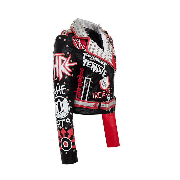 Graffiti Print Contrast Jacket