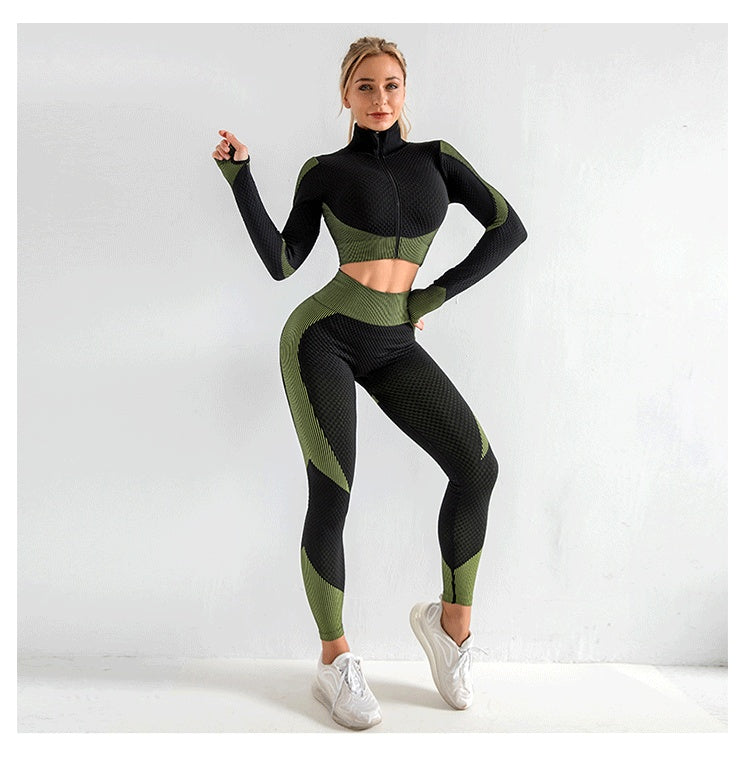 Zipper Yoga Suit