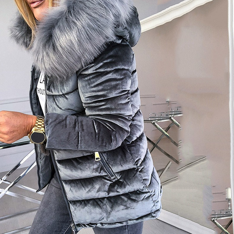 Solid Color Hooded Jacket