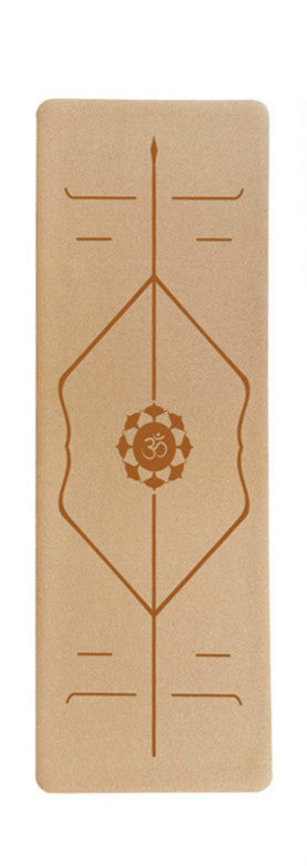 Cork Rubber Body Position Line Yoga Mat
