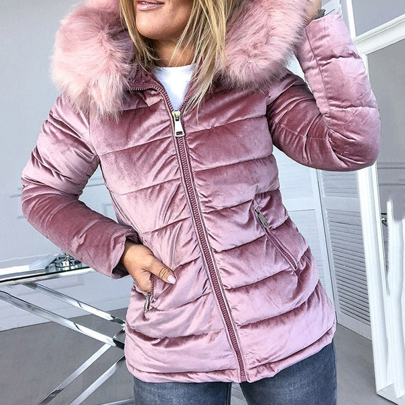 Solid Color Hooded Jacket