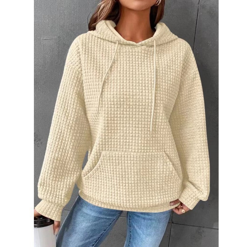 Waffle Sweatshirt Sports Long Sleeve