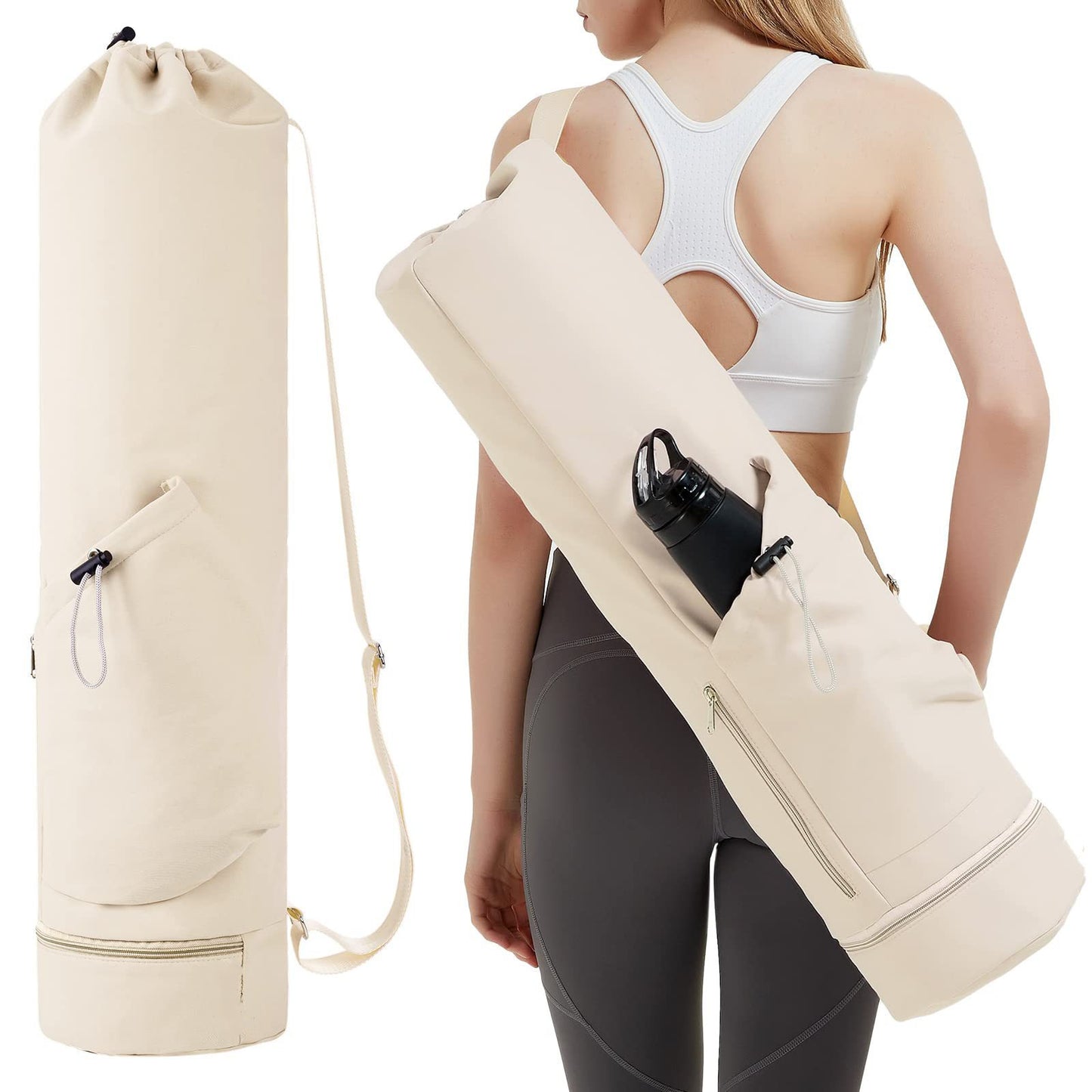 Yoga Mat Bag With Water Bottle Pocket