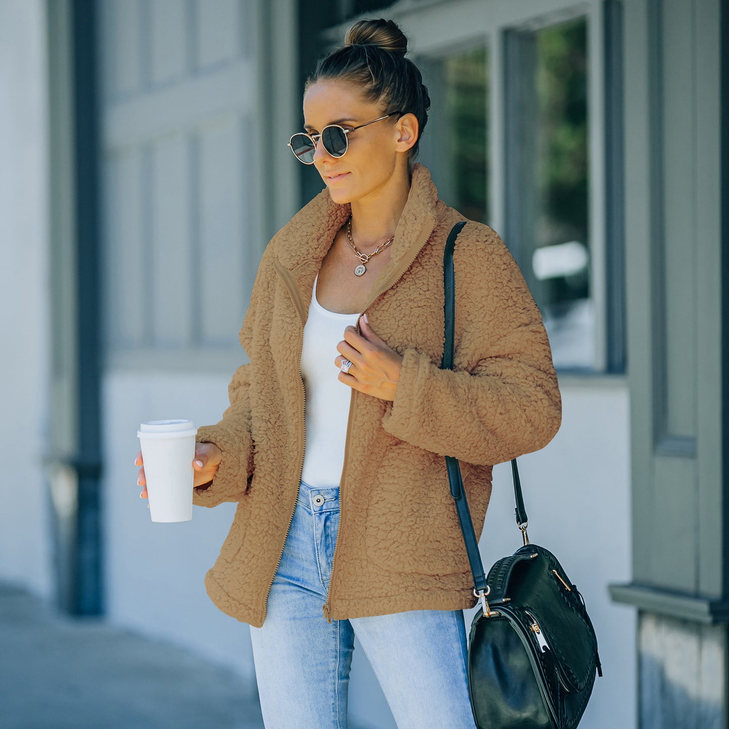 Fashionable Plush Warm Women's Jacket
