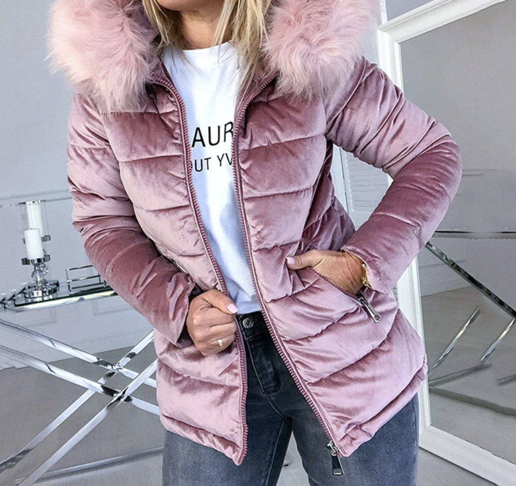 Solid Color Hooded Jacket