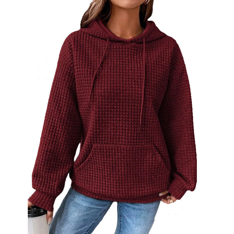 Waffle Sweatshirt Sports Long Sleeve