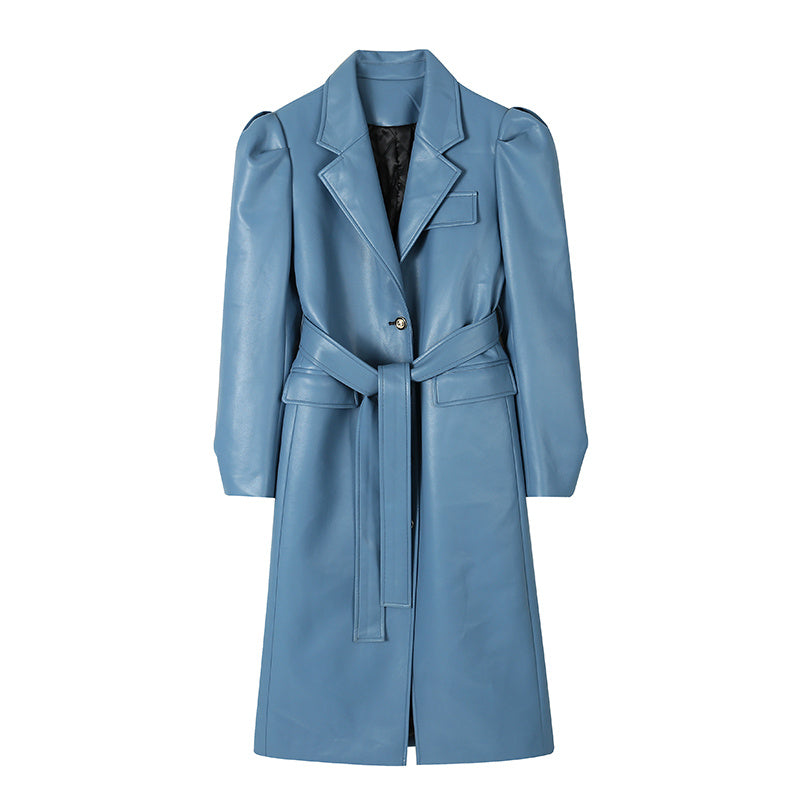 Long Leather Over The Knee Jacket