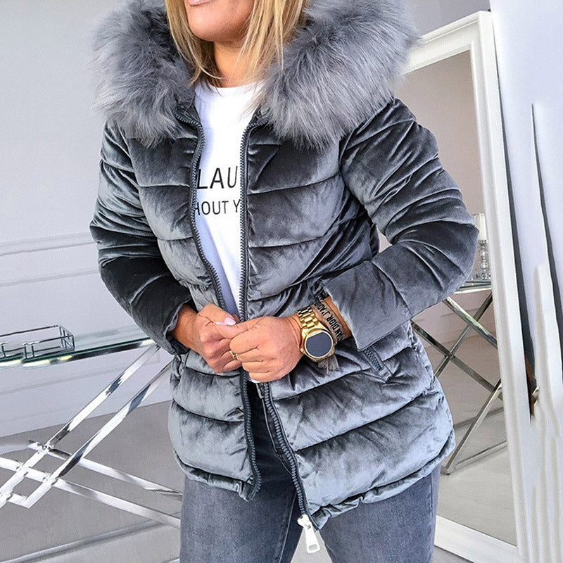 Solid Color Hooded Jacket