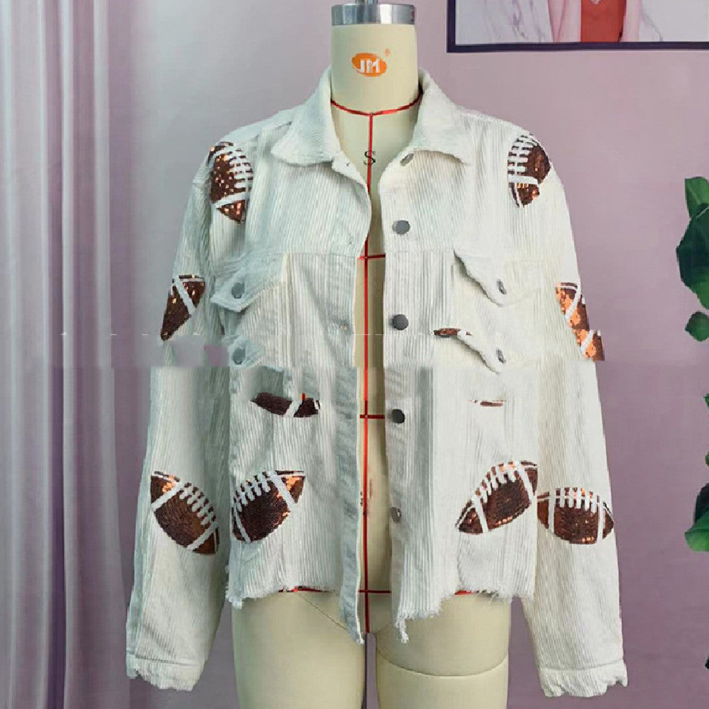 Corduroy Jacket Rugby Print