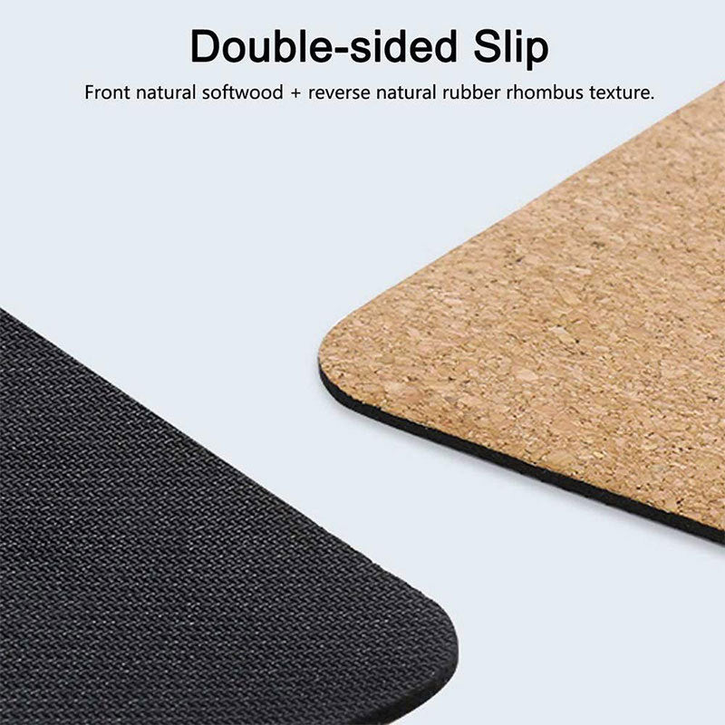 Cork Rubber Body Position Line Yoga Mat