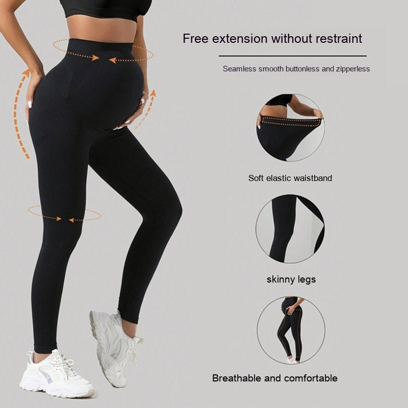 Pregnant Women Seamless Belly Support Yoga Pants