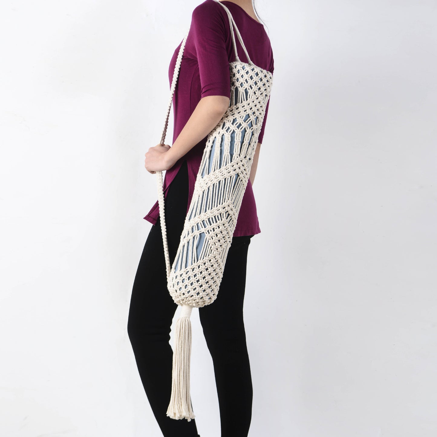Mesh Pocket Lightweight Portable Hand Knit Yoga Mat