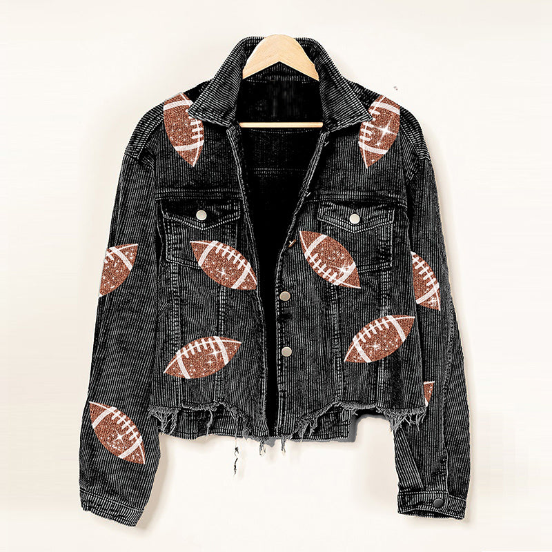 Corduroy Jacket Rugby Print