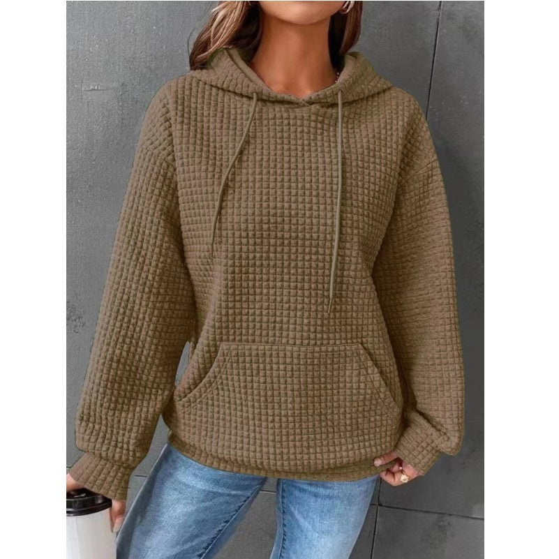 Waffle Sweatshirt Sports Long Sleeve