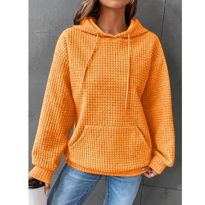 Waffle Sweatshirt Sports Long Sleeve