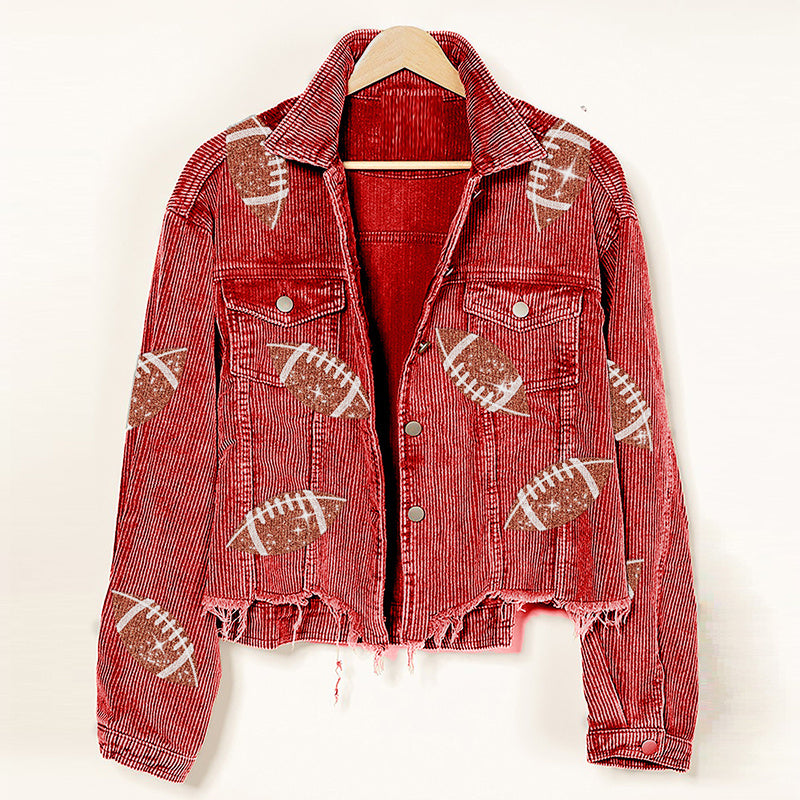 Corduroy Jacket Rugby Print