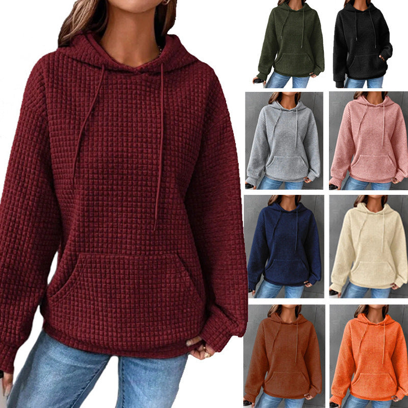 Waffle Sweatshirt Sports Long Sleeve