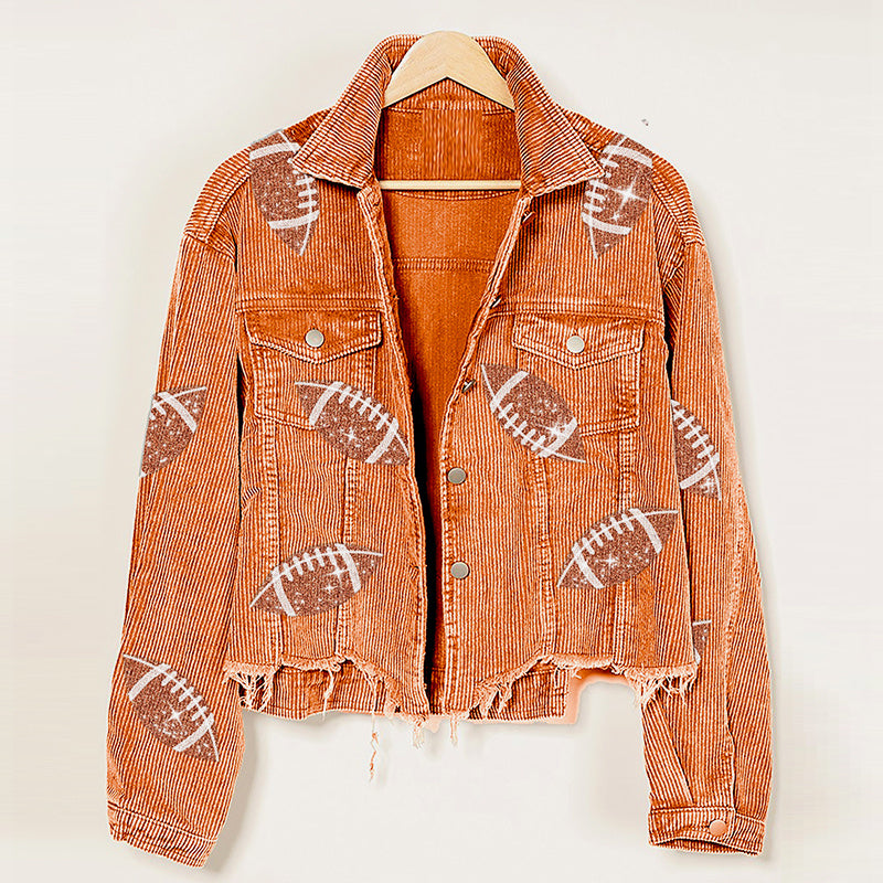 Corduroy Jacket Rugby Print
