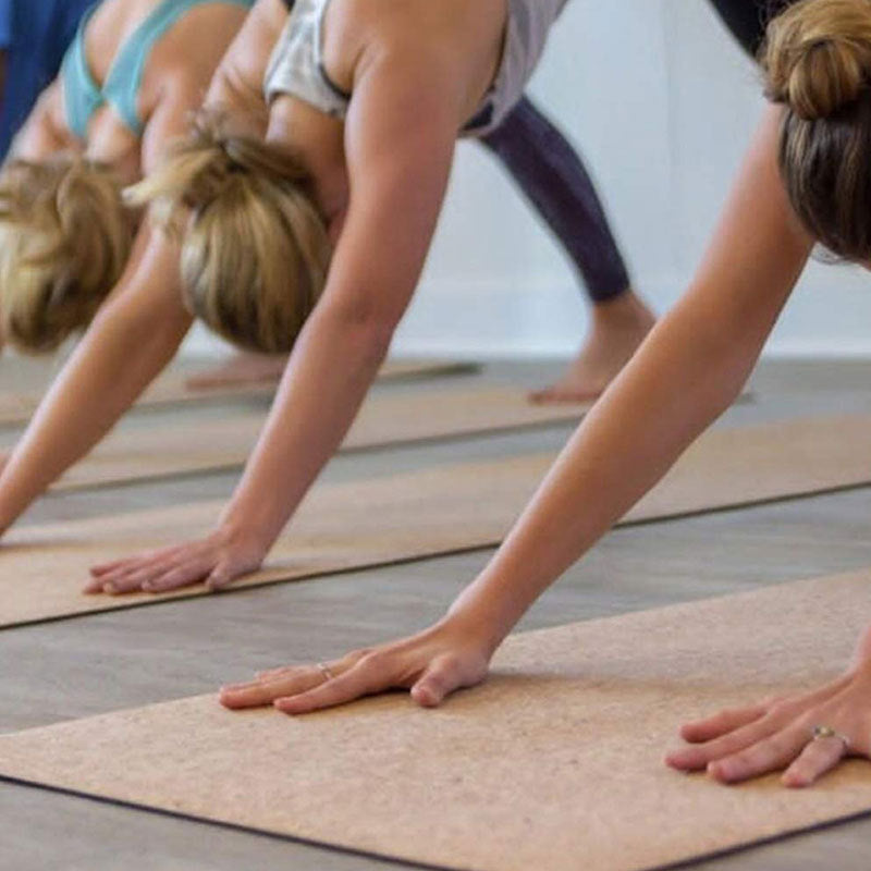 Cork Rubber Body Position Line Yoga Mat