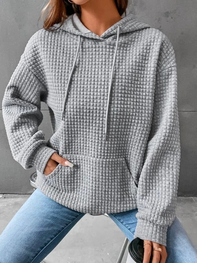 Waffle Sweatshirt Sports Long Sleeve