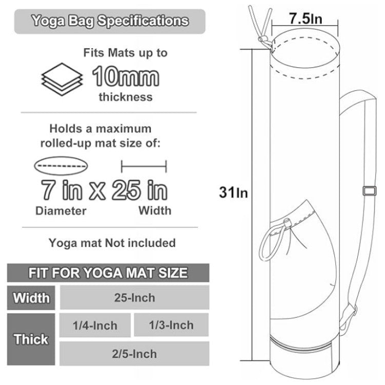 Yoga Mat Bag With Water Bottle Pocket