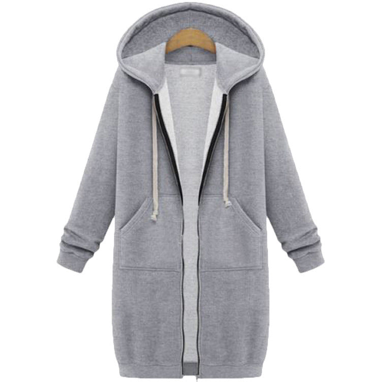 Hooded Long Sleeve Sweater Jacket