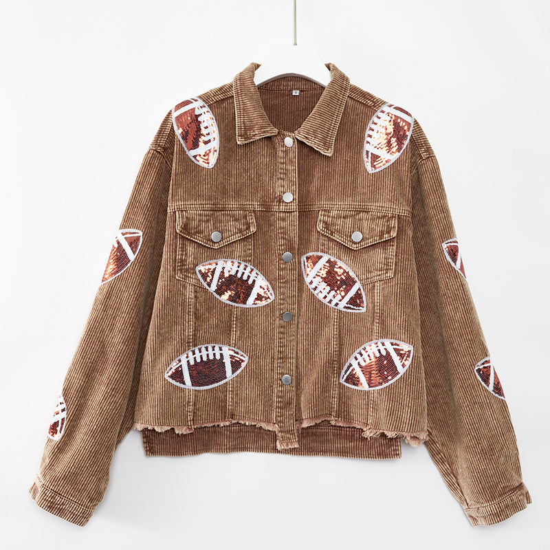 Corduroy Jacket Rugby Print