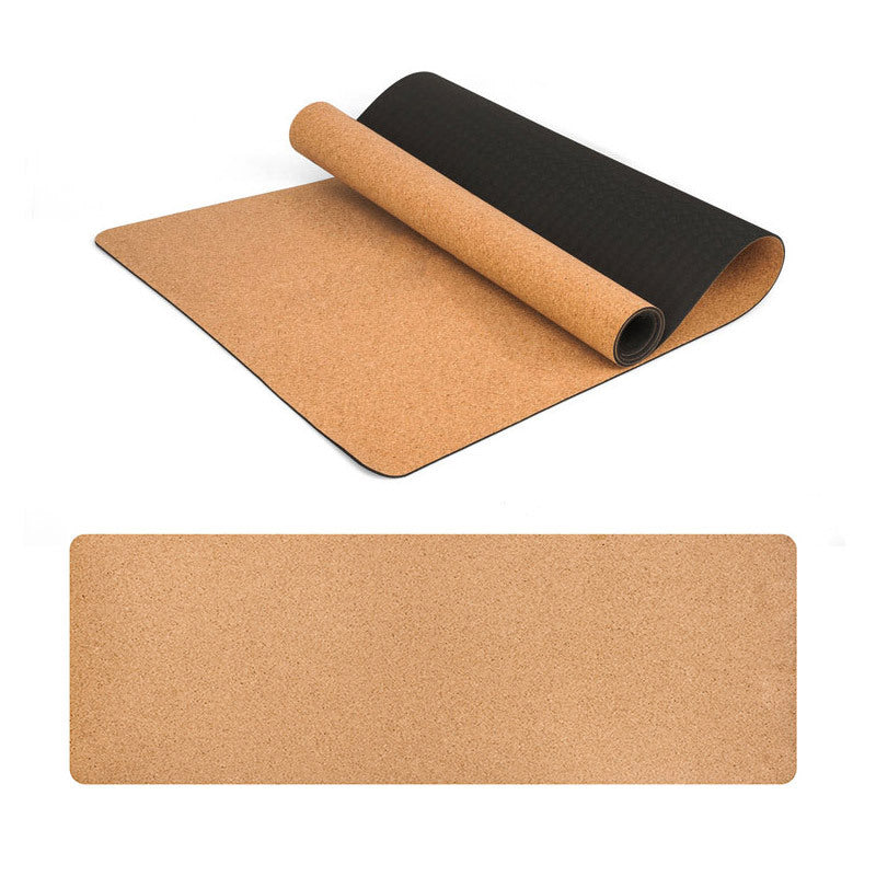 Cork Rubber Body Position Line Yoga Mat