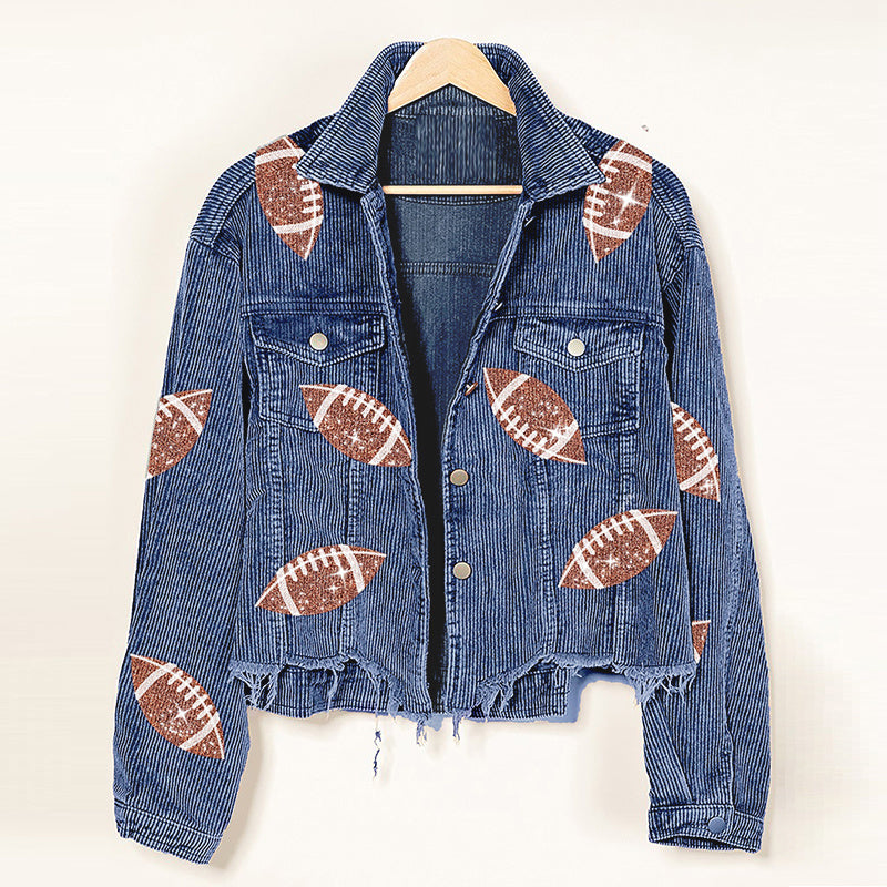 Corduroy Jacket Rugby Print
