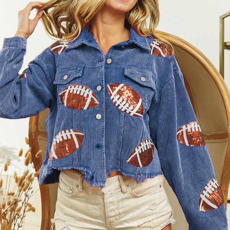 Corduroy Jacket Rugby Print