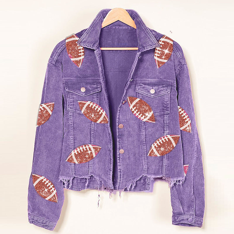 Corduroy Jacket Rugby Print