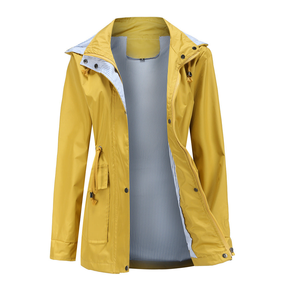 Detachable Hood Trench Women's Plus Size Jacket