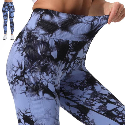 Tie Dye Printed Leggings High Waist Hip Lifting Tight Yoga Pants