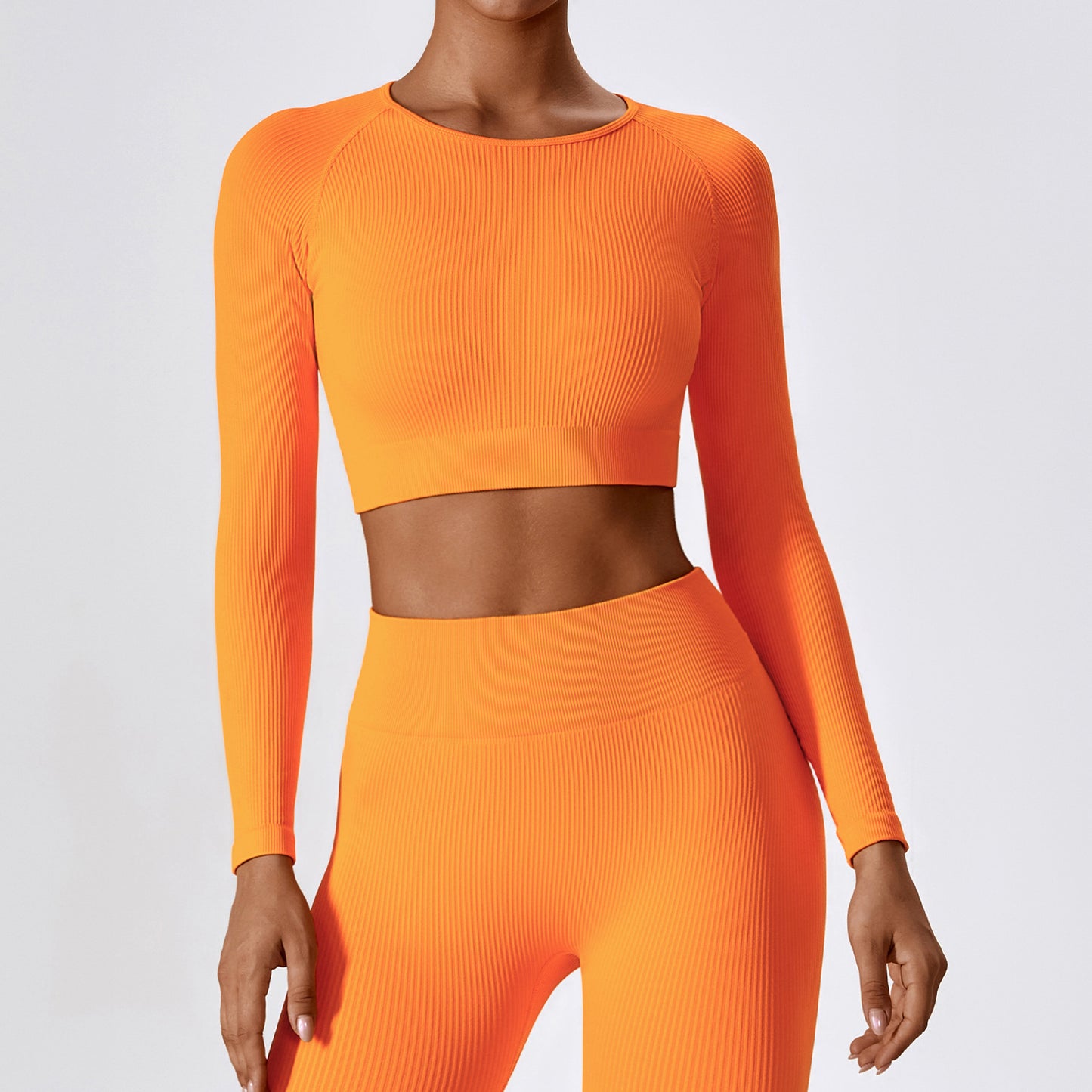 Thread Quick-drying Seamless Long Sleeve Yoga Wear Suit