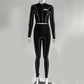 Striped Embossed Yoga Suit