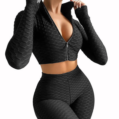 Solid Color Long-sleeved Casual Sports Suit