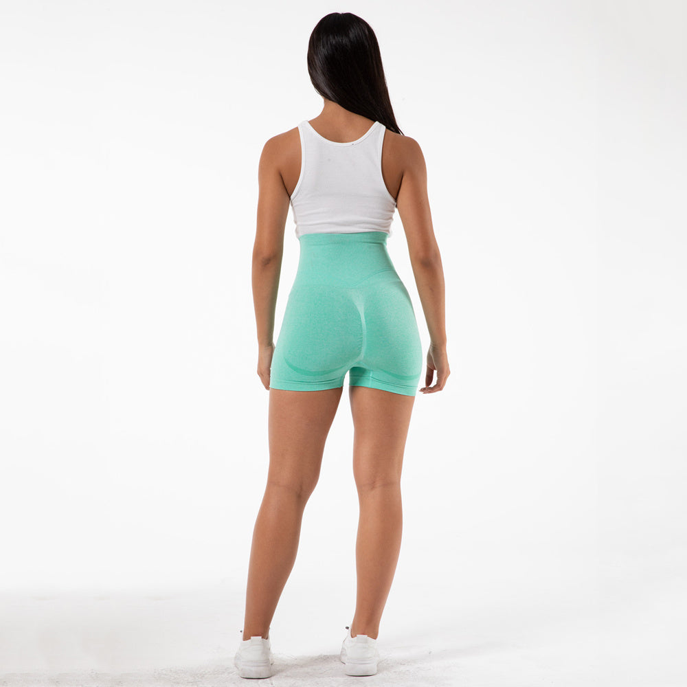 Seamless Soft Material Fitness Exercise High Waist Shorts