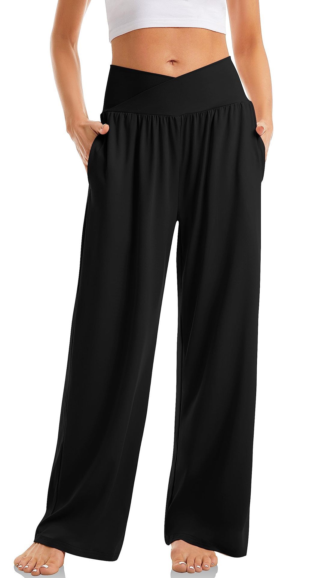 Women's Cross Waist Yoga Pants Loose Trousers