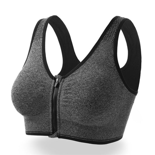 Front Zipper Sports Bra Breathable Yoga Vest