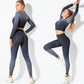 Long Sleeve Suit Women Seamless Gradient Fitness Wear