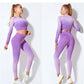 Long Sleeve Suit Women Seamless Gradient Fitness Wear