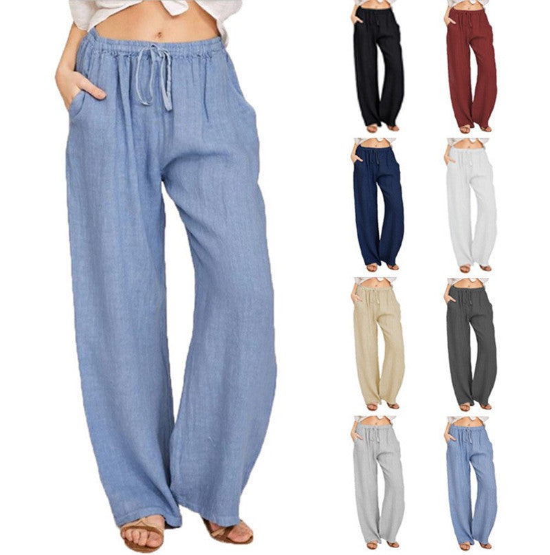 Casual Cotton Linen Loose Yoga Pants