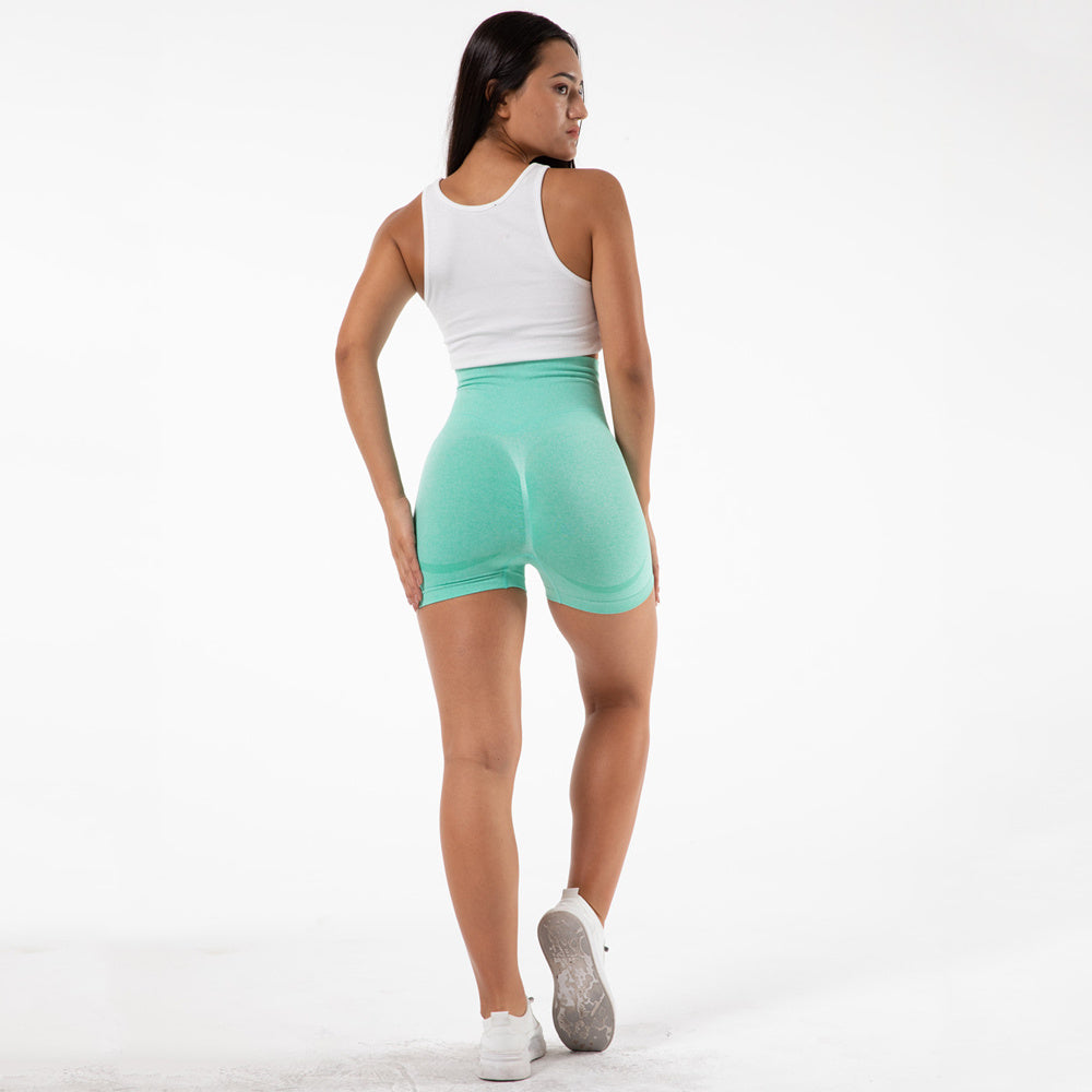 Seamless Soft Material Fitness Exercise High Waist Shorts