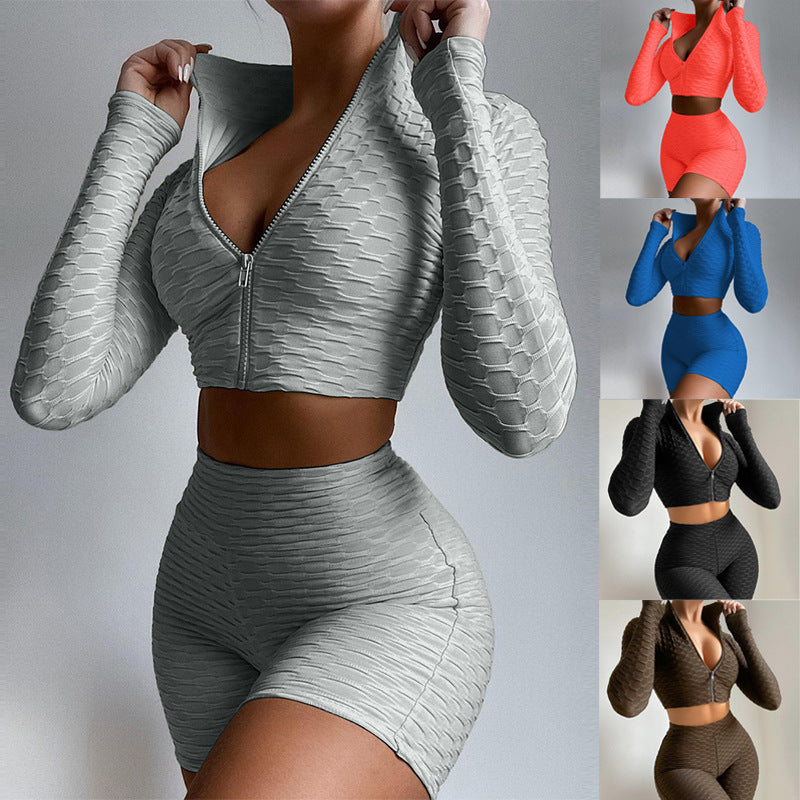 Solid Color Long-sleeved Casual Sports Suit