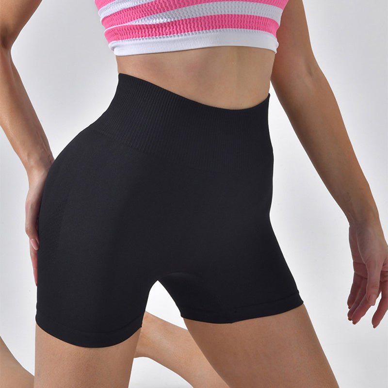 Striped Yoga Shorts High Waist