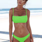 Split solid color backless bikini tight swimsuit